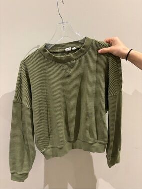 GAP Olive Green Waffle Knit Pullover